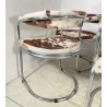 SET 6 SEDIA DESIGN METALLO CROMATO PELLE CAVALLINO ANNI 60/70 CHAIR VINTAGE