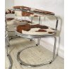 SET 6 SEDIA DESIGN METALLO CROMATO PELLE CAVALLINO ANNI 60/70 CHAIR VINTAGE