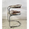 SET 6 SEDIA DESIGN METALLO CROMATO PELLE CAVALLINO ANNI 60/70 CHAIR VINTAGE