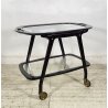 CARRELLO BAR LEGNO VETRO DESIGN CESARE LACCA ANNI 70 ITALY BAR TROLLEY