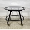 CARRELLO BAR LEGNO VETRO DESIGN CESARE LACCA ANNI 70 ITALY BAR TROLLEY