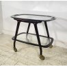 CARRELLO BAR LEGNO VETRO DESIGN CESARE LACCA ANNI 70 ITALY BAR TROLLEY