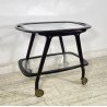 CARRELLO BAR LEGNO VETRO DESIGN CESARE LACCA ANNI 70 ITALY BAR TROLLEY
