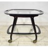 CARRELLO BAR LEGNO VETRO DESIGN CESARE LACCA ANNI 70 ITALY BAR TROLLEY