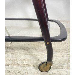 CARRELLO BAR LEGNO VETRO DESIGN CESARE LACCA ANNI 70 ITALY BAR TROLLEY