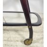 CARRELLO BAR LEGNO VETRO DESIGN CESARE LACCA ANNI 70 ITALY BAR TROLLEY