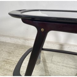CARRELLO BAR LEGNO VETRO DESIGN CESARE LACCA ANNI 70 ITALY BAR TROLLEY