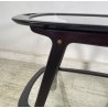 CARRELLO BAR LEGNO VETRO DESIGN CESARE LACCA ANNI 70 ITALY BAR TROLLEY
