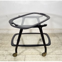 CARRELLO BAR LEGNO VETRO DESIGN CESARE LACCA ANNI 70 ITALY BAR TROLLEY