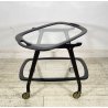 CARRELLO BAR LEGNO VETRO DESIGN CESARE LACCA ANNI 70 ITALY BAR TROLLEY
