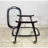 CARRELLO BAR LEGNO VETRO DESIGN CESARE LACCA ANNI 70 ITALY BAR TROLLEY