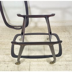 CARRELLO BAR LEGNO VETRO DESIGN CESARE LACCA ANNI 70 ITALY BAR TROLLEY