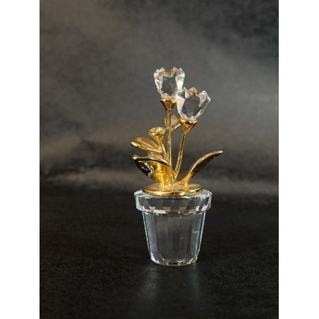 SWAROVSKI CRYSTAL MEMORIES VASO FIORI FLOWERPOT  208885 MANCANZA 1 FIORE