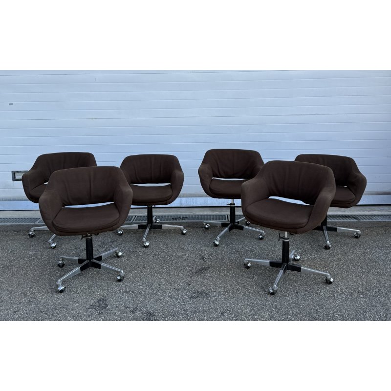 SET 6 SEDIA POLTRONA GIREVOLE Olli Mannermaa PER Cassina MOD "1106" DESIGN 1959