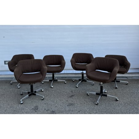 SET 6 SEDIA POLTRONA GIREVOLE Olli Mannermaa PER Cassina MOD "1106" DESIGN 1959