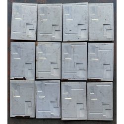SET 13 FORMELLA DECORO ASTRATTO RILIEVO SMALTO POILICROMO CANGIANTE 30x20cm '900