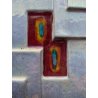 SET 13 FORMELLA DECORO ASTRATTO RILIEVO SMALTO POILICROMO CANGIANTE 30x20cm '900