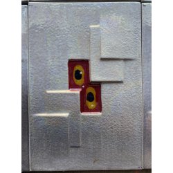 SET 13 FORMELLA DECORO ASTRATTO RILIEVO SMALTO POILICROMO CANGIANTE 30x20cm '900