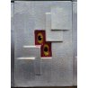 SET 13 FORMELLA DECORO ASTRATTO RILIEVO SMALTO POILICROMO CANGIANTE 30x20cm '900