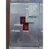 SET 13 FORMELLA DECORO ASTRATTO RILIEVO SMALTO POILICROMO CANGIANTE 30x20cm '900