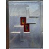 SET 13 FORMELLA DECORO ASTRATTO RILIEVO SMALTO POILICROMO CANGIANTE 30x20cm '900