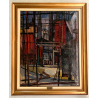 GRANDE DIPINTO OLIO F. Fedeli PAESAGGIO INDUSTRIALE RAFFINERIA Cifpetroli '56