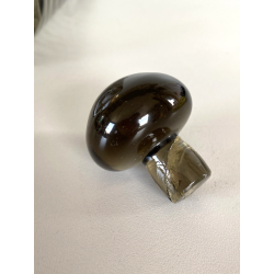 BOTTIGLIA CONICA FIRMATA Venini ITALIA VETRO Murano GRIGIO FUMé TAPPO SFERA '79