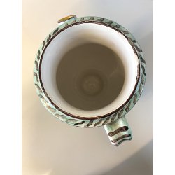 BROCCA VERSATOIO CERAMICA Albisola SAVONA DECORO CALLIGRAFICO PAESAGGIO FIGURE