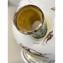 BROCCA VERSATOIO CERAMICA Albisola SAVONA DECORO CALLIGRAFICO PAESAGGIO FIGURE