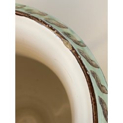 BROCCA VERSATOIO CERAMICA Albisola SAVONA DECORO CALLIGRAFICO PAESAGGIO FIGURE