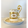 VINTAGE MUG TAZZA CAFFè THE PIATTINO COORDINATO DECORATA A MANO Meissen '900