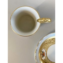 VINTAGE MUG TAZZA CAFFè THE PIATTINO COORDINATO DECORATA A MANO Meissen '900