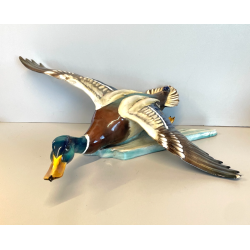 ANTICA SCULTURA ANATRA GIUSEPPE TAGLIARIOL TAY CERAMICA SMALTATA ANNI 60 DUCK