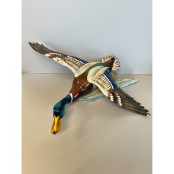 ANTICA SCULTURA ANATRA GIUSEPPE TAGLIARIOL TAY CERAMICA SMALTATA ANNI 60 DUCK