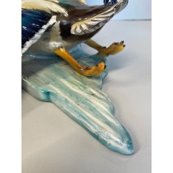 ANTICA SCULTURA ANATRA GIUSEPPE TAGLIARIOL TAY CERAMICA SMALTATA ANNI 60 DUCK