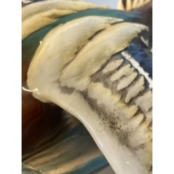 ANTICA SCULTURA ANATRA GIUSEPPE TAGLIARIOL TAY CERAMICA SMALTATA ANNI 60 DUCK