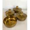 SET 4 SCATOLE DECORATIVE SILVERPLATED BRASS BOWL WITH LID MID CENTURY MODERN '50