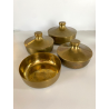SET 4 SCATOLE DECORATIVE SILVERPLATED BRASS BOWL WITH LID MID CENTURY MODERN '50
