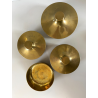 SET 4 SCATOLE DECORATIVE SILVERPLATED BRASS BOWL WITH LID MID CENTURY MODERN '50