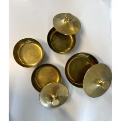 SET 4 SCATOLE DECORATIVE SILVERPLATED BRASS BOWL WITH LID MID CENTURY MODERN '50