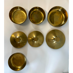 SET 4 SCATOLE DECORATIVE SILVERPLATED BRASS BOWL WITH LID MID CENTURY MODERN '50