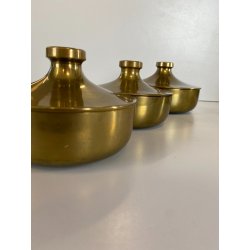 SET 4 SCATOLE DECORATIVE SILVERPLATED BRASS BOWL WITH LID MID CENTURY MODERN '50