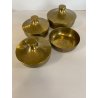 SET 4 SCATOLE DECORATIVE SILVERPLATED BRASS BOWL WITH LID MID CENTURY MODERN '50