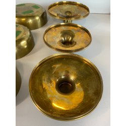 SET 4 SCATOLE DECORATIVE SILVERPLATED BRASS BOWL WITH LID MID CENTURY MODERN '50