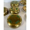 SET 4 SCATOLE DECORATIVE SILVERPLATED BRASS BOWL WITH LID MID CENTURY MODERN '50