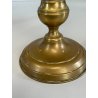 ANTICA PICCOLA COPPIA CANDELIERI PORTA CANDELA OTTONE 18h 1900 EIETTORE CERA