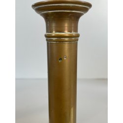 ANTICA PICCOLA COPPIA CANDELIERI PORTA CANDELA OTTONE 18h 1900 EIETTORE CERA