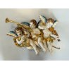 RARA CERAMICA Perconte Sciacca TRE PUTTI MUSICANTI SMALTO POLICROMO ORO RESTAURI