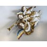 RARA CERAMICA Perconte Sciacca TRE PUTTI MUSICANTI SMALTO POLICROMO ORO RESTAURI