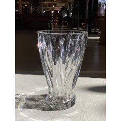 GRANDE VASO CRISTALLO ST. Louis FRANCIA FIRMATO BASE VINTAGE GLASS 28cm/h  '70s